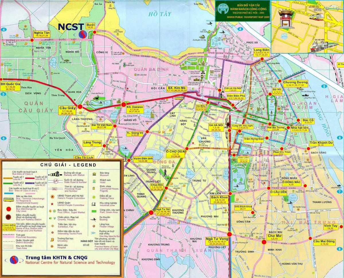 Kart over hanoi offentlig transport