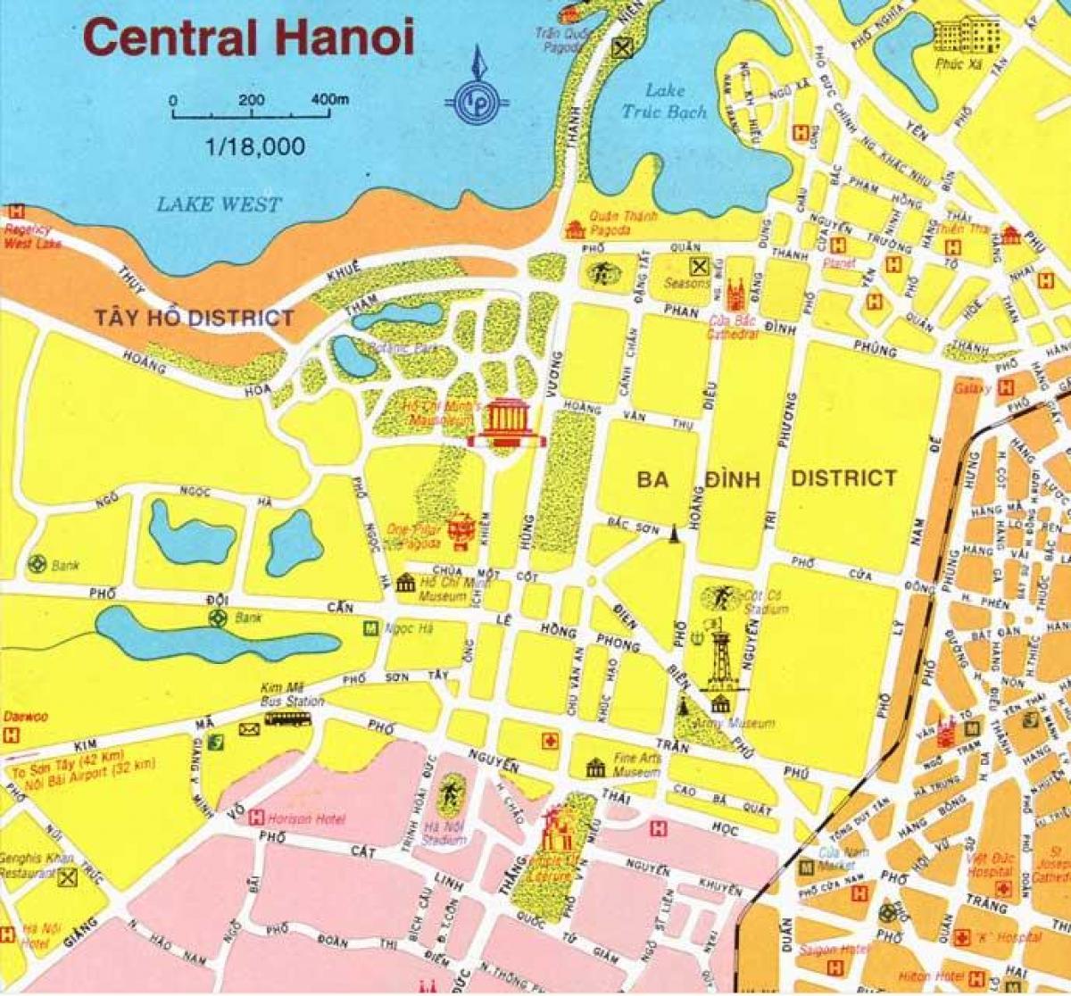 kart over hanoi city center